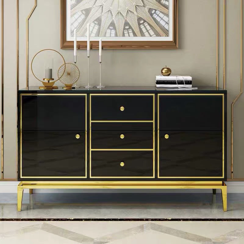 Glam Sideboard Buffet Mirrored 3 Drawers and 2 Doors Cabinets Buffet Sideboard