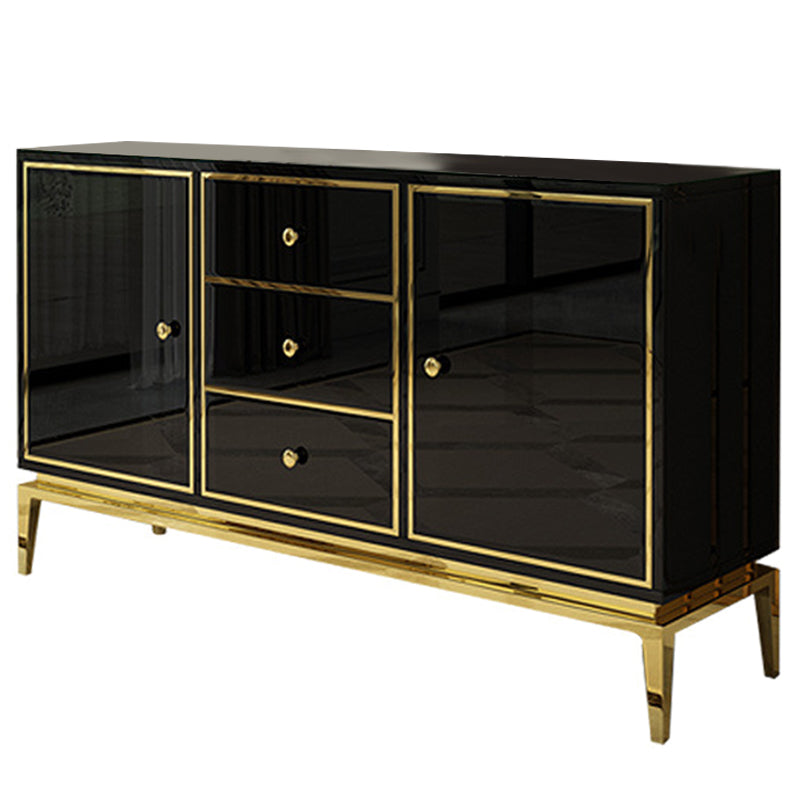 Glam Sideboard Buffet Mirrored 3 Drawers and 2 Doors Cabinets Buffet Sideboard