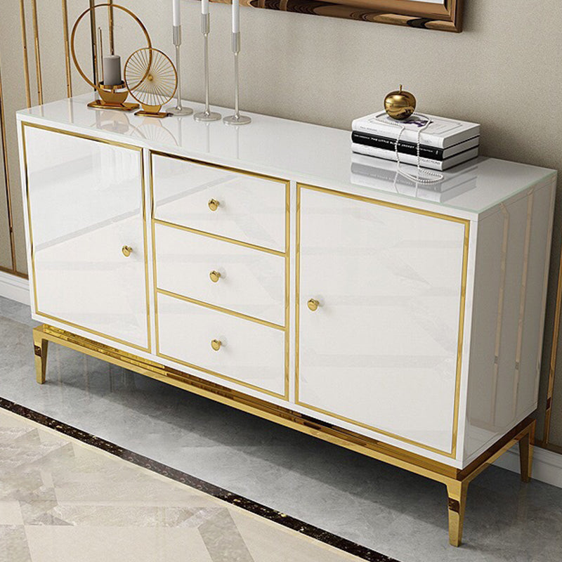 Glam Sideboard Buffet Mirrored 3 Drawers and 2 Doors Cabinets Buffet Sideboard