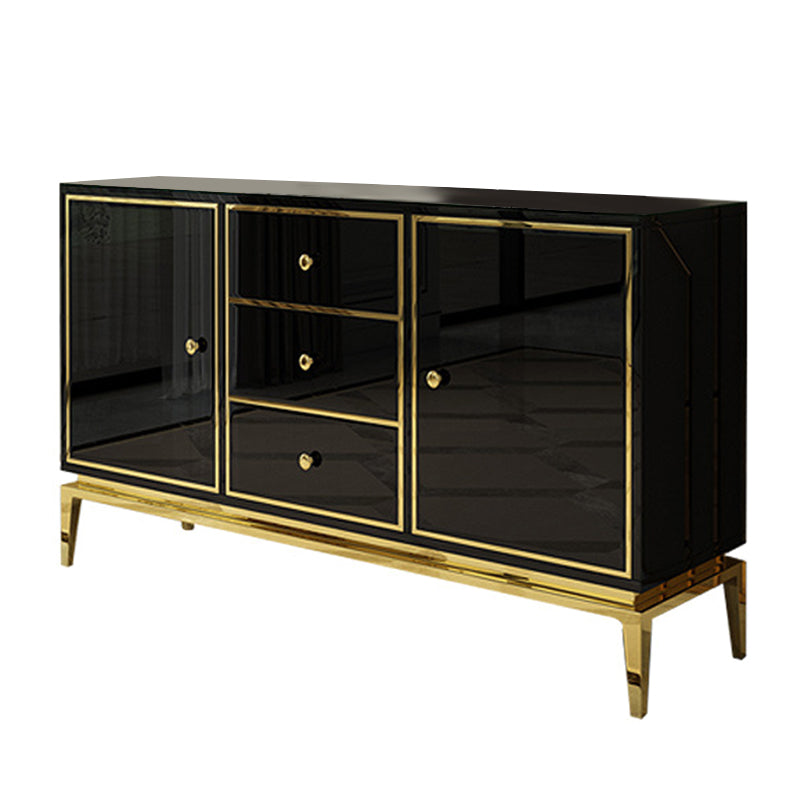 Glam Sideboard Buffet Mirrored 3 Drawers and 2 Doors Cabinets Buffet Sideboard