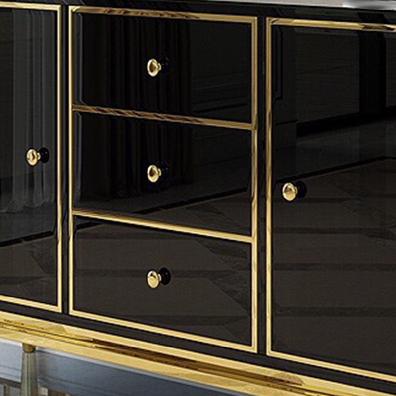 Glam Sideboard Buffet Mirrored 3 Drawers and 2 Doors Cabinets Buffet Sideboard