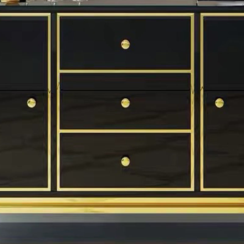 Glam Sideboard Buffet Mirrored 3 Drawers and 2 Doors Cabinets Buffet Sideboard