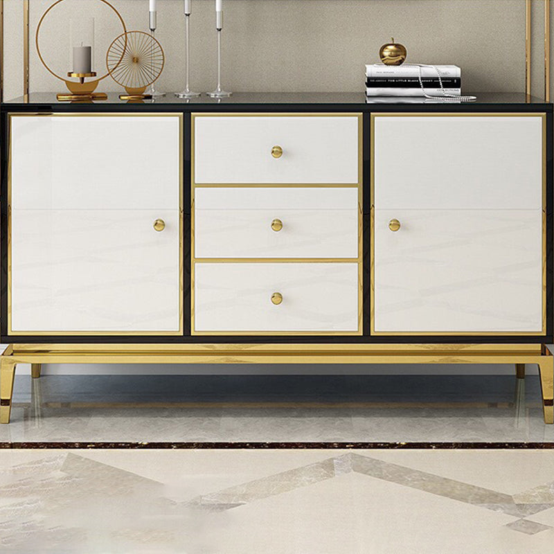 Glam Sideboard Buffet Mirrored 3 Drawers and 2 Doors Cabinets Buffet Sideboard