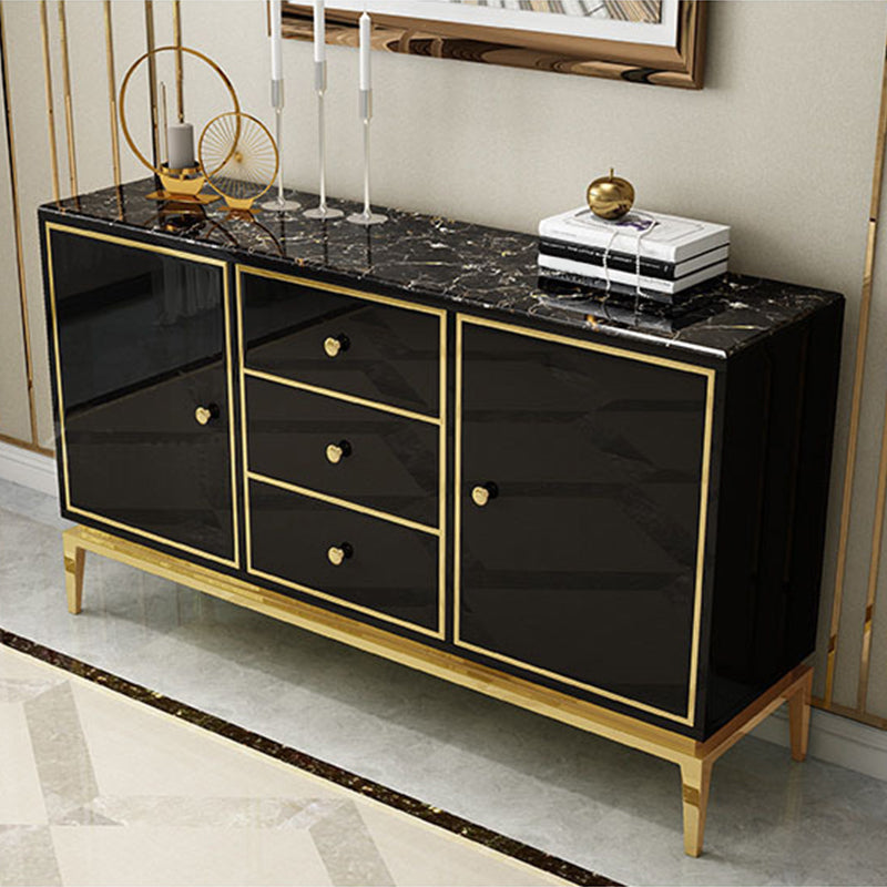 Glam Sideboard Buffet Mirrored 3 Drawers and 2 Doors Cabinets Buffet Sideboard