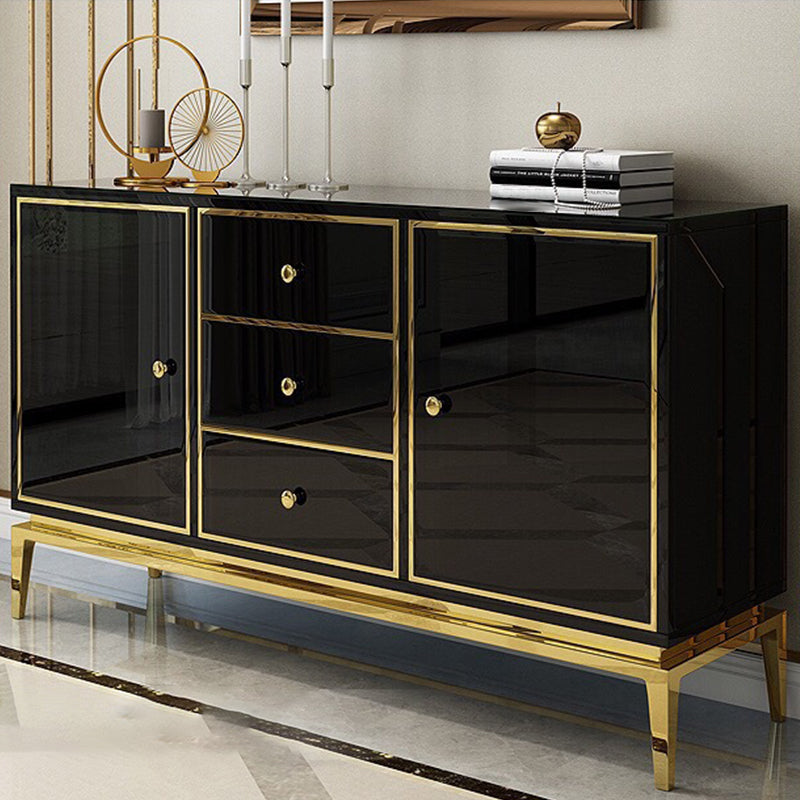 Glam Sideboard Buffet Mirrored 3 Drawers and 2 Doors Cabinets Buffet Sideboard