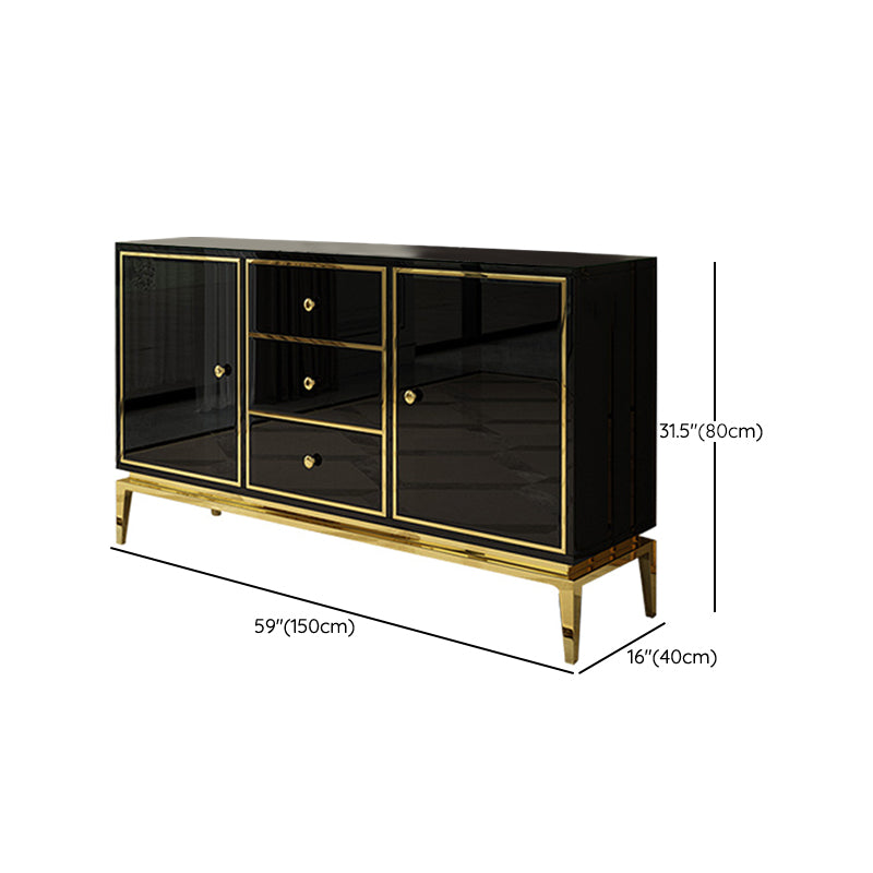 Glam Sideboard Buffet Mirrored 3 Drawers and 2 Doors Cabinets Buffet Sideboard