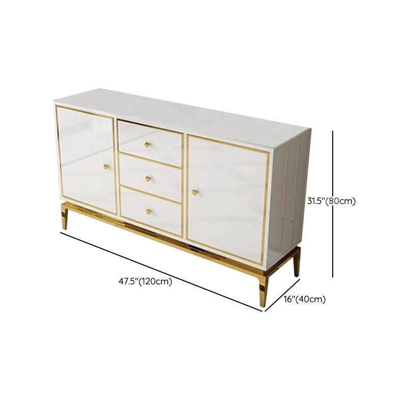 Glam Sideboard Buffet Mirrored 3 Drawers and 2 Doors Cabinets Buffet Sideboard