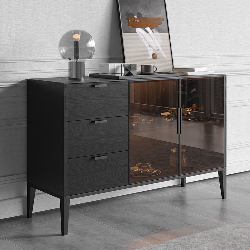 Contemporary Dining Buffet Stone Sideboard with Cabinets and Drawers