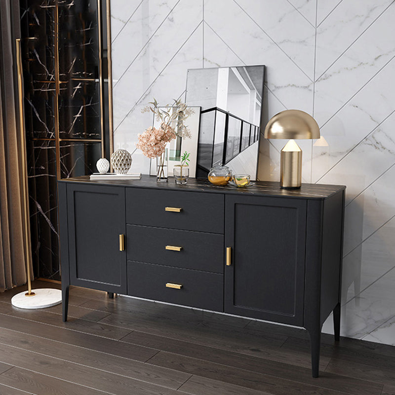 Modern Style Dining Buffet Stone Sideboard with Cabinets and Drawers