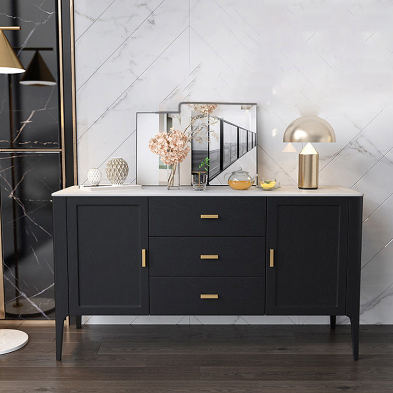 Modern Style Dining Buffet Stone Sideboard with Cabinets and Drawers