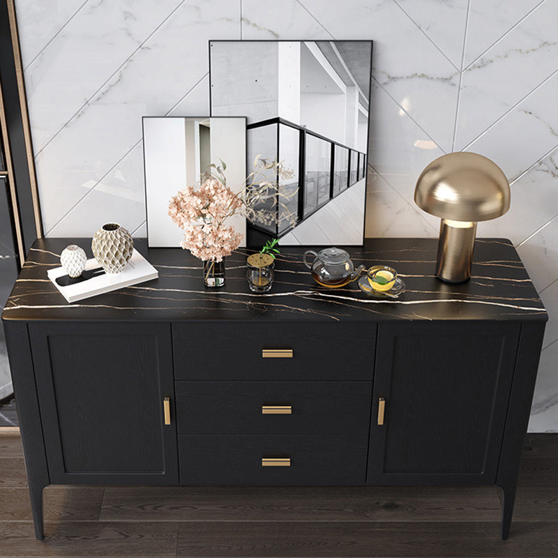 Modern Style Dining Buffet Stone Sideboard with Cabinets and Drawers