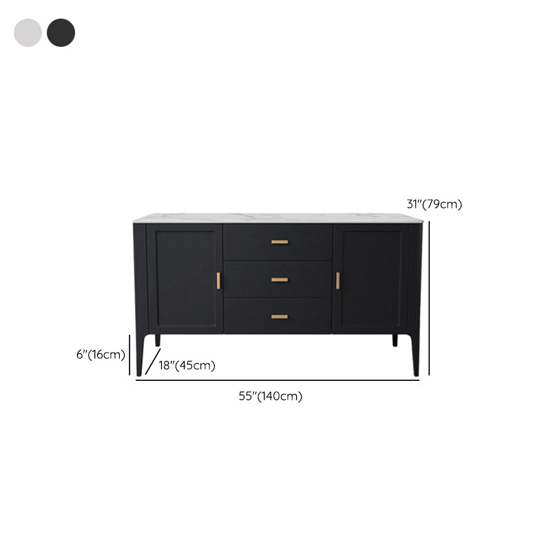 Modern Style Dining Buffet Stone Sideboard with Cabinets and Drawers