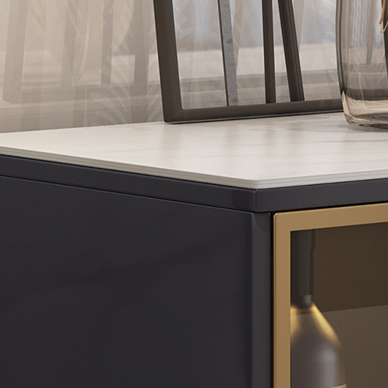 Glam Dining Buffet Stone Sideboard Table with Cabinets and Drawers