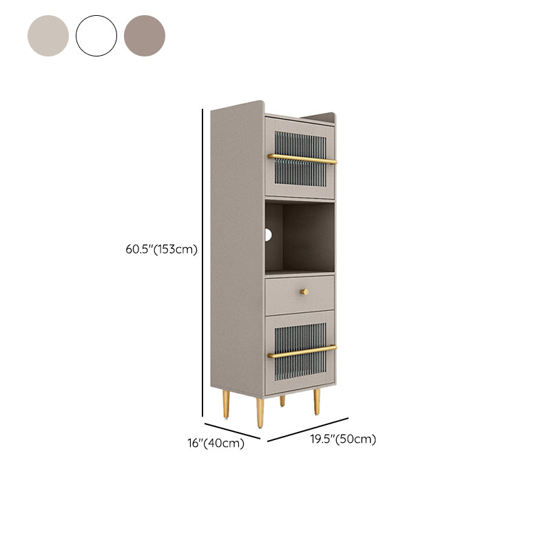 Engineered Wood Dining Server Modern 1 Drawer Side Board with Glass Door