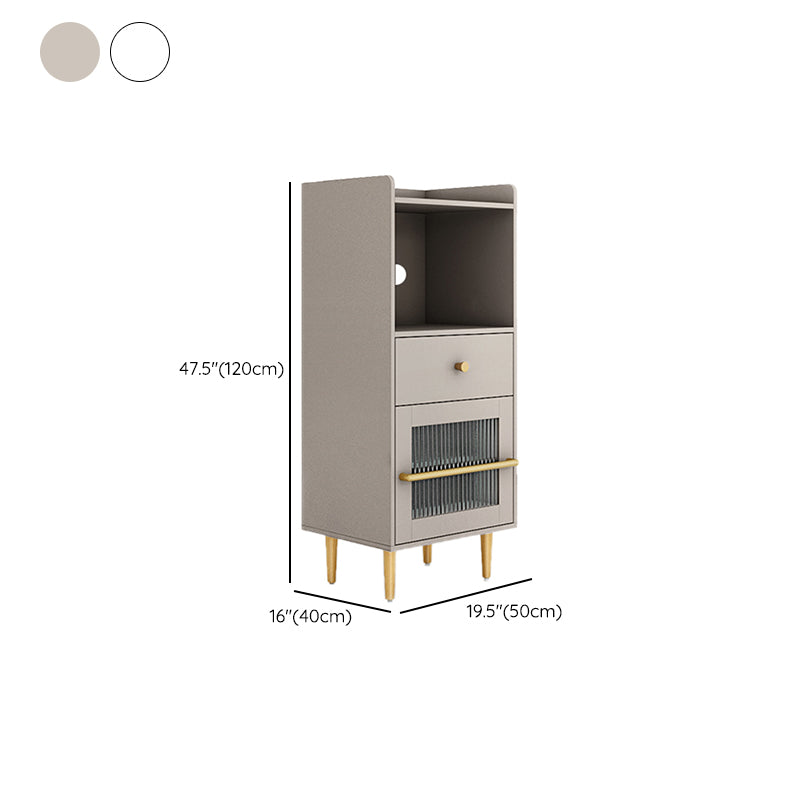 Engineered Wood Dining Server Modern 1 Drawer Side Board with Glass Door