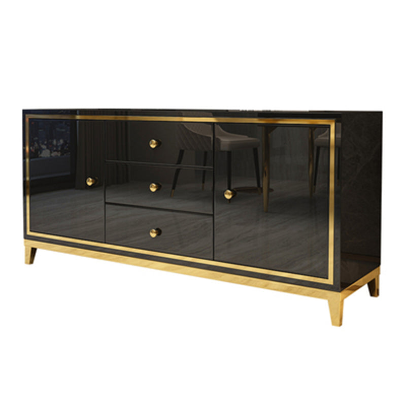 Glam Cabinets Mirrored Buffet 3 Drawers and 2 Doors Buffet Sideboard