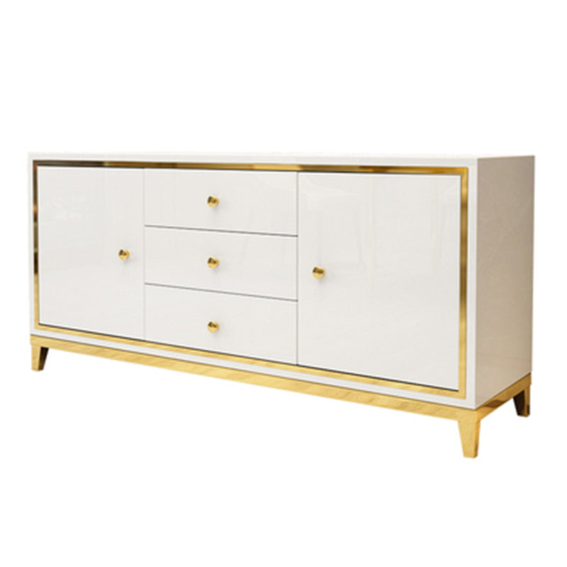 Glam Cabinets Mirrored Buffet 3 Drawers and 2 Doors Buffet Sideboard