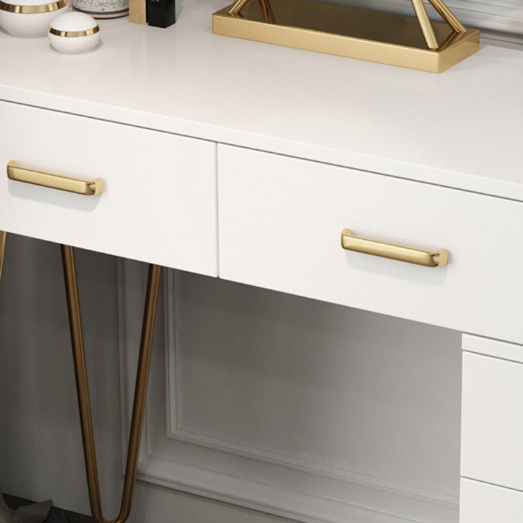 Wooden Vanity Desk in White Modern with Drawers Dressing Table