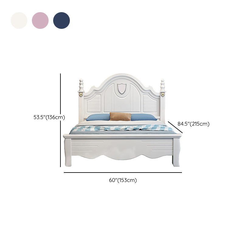 Modern & Contemporary Solid Wood Panel Headboard 2 Drawers Bed