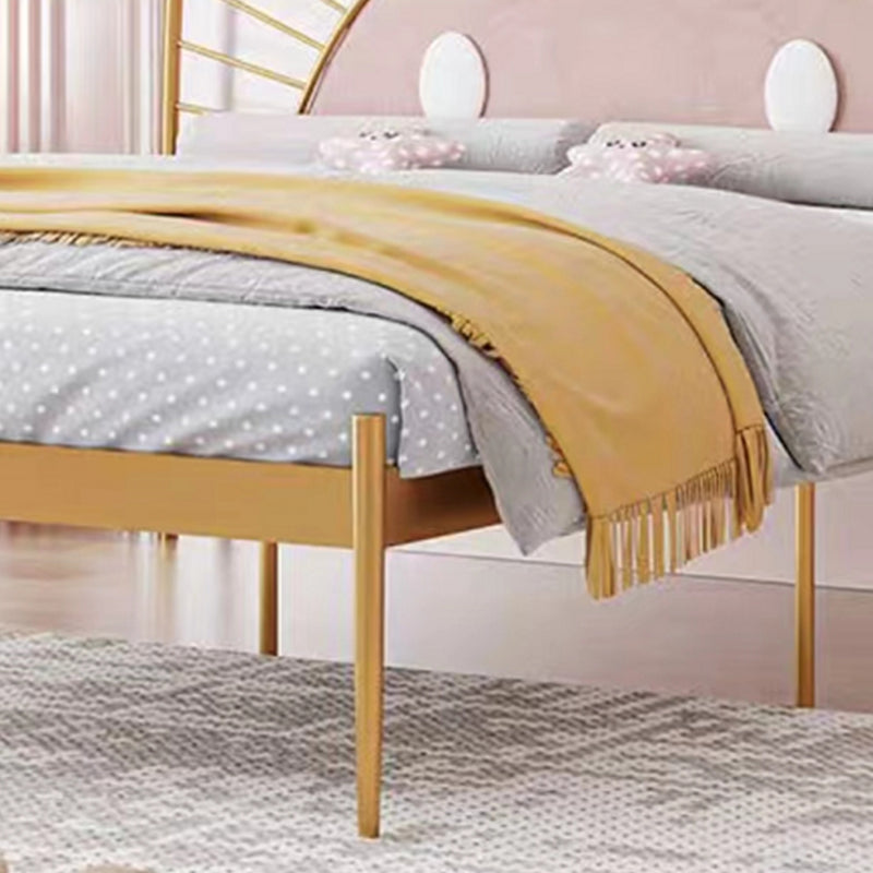 Modern Wire-Grid Metal Bed Simple Piggy Bed Frame with Headboard