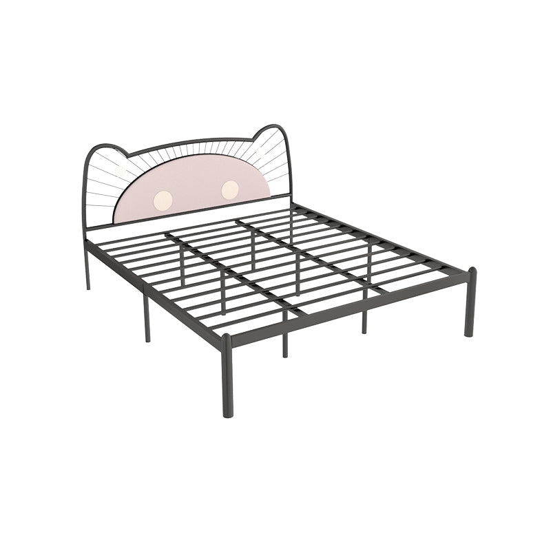 Modern Wire-Grid Metal Bed Simple Piggy Bed Frame with Headboard