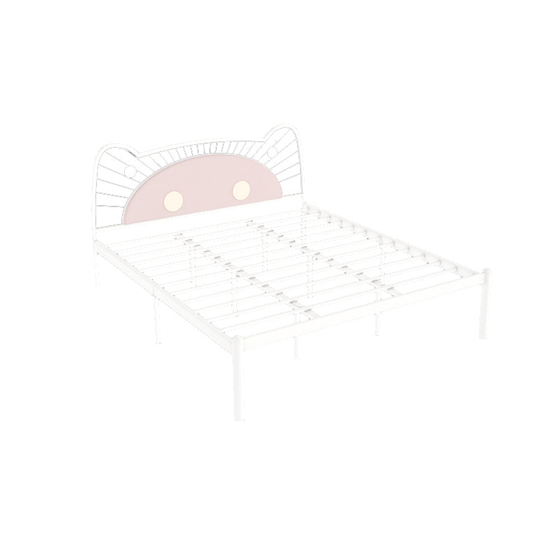 Modern Wire-Grid Metal Bed Simple Piggy Bed Frame with Headboard