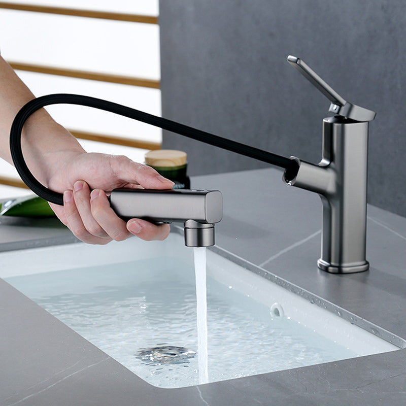 Modern Bathroom Vessel Faucet Brass Lever Handles Swivel Spout Sink Faucet