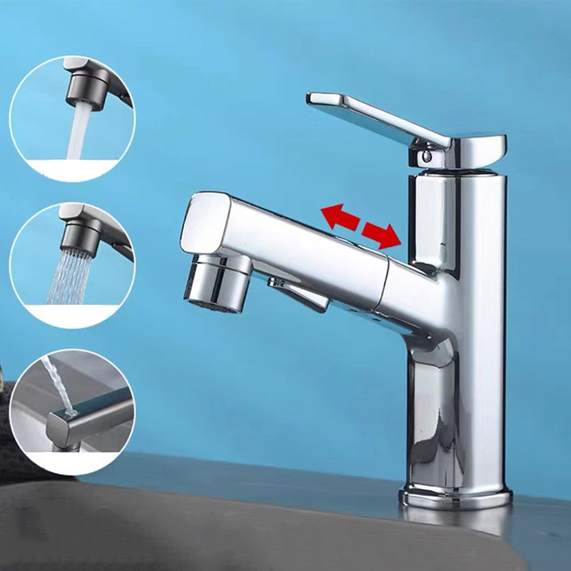 Modern Bathroom Vessel Faucet Brass Lever Handles Swivel Spout Sink Faucet