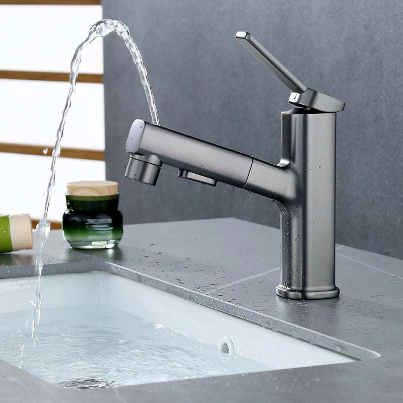 Modern Bathroom Vessel Faucet Brass Lever Handles Swivel Spout Sink Faucet