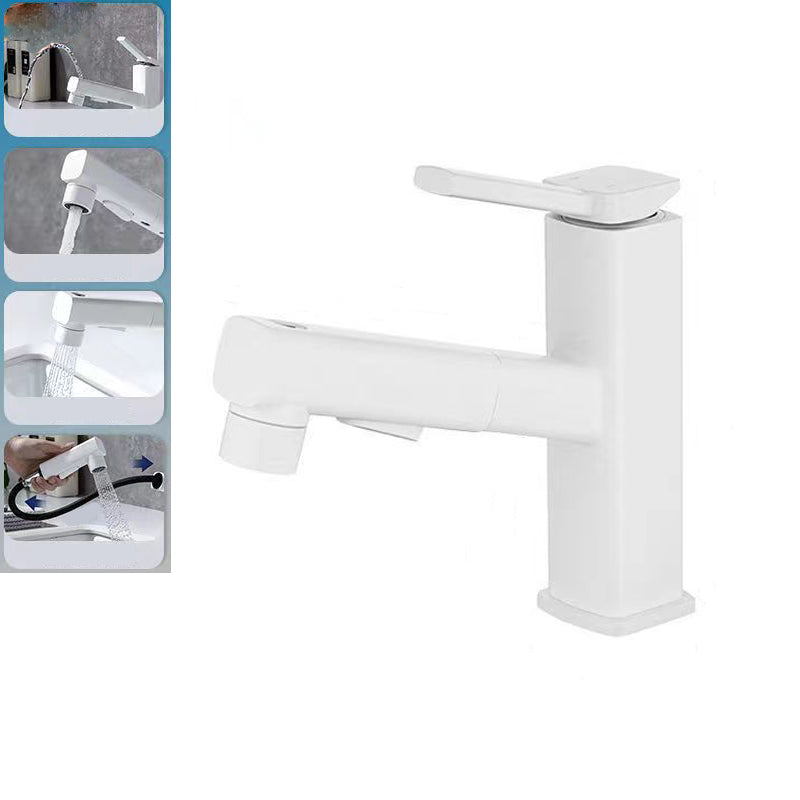 Modern Bathroom Vessel Faucet Brass Lever Handles Swivel Spout Sink Faucet