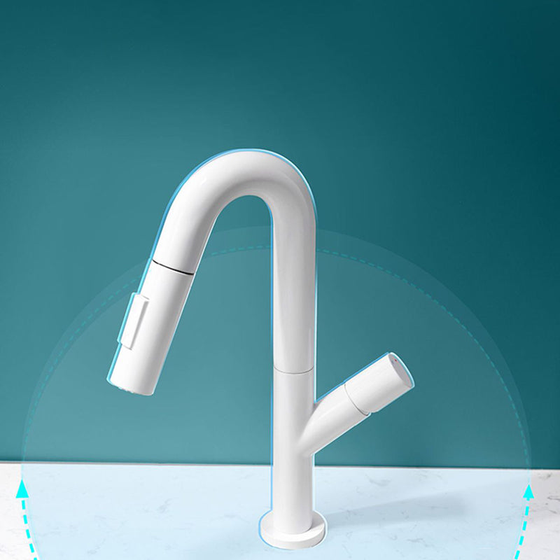 High-Arc Modern Style Bathroom Faucet Single Handle Pull-out Faucet