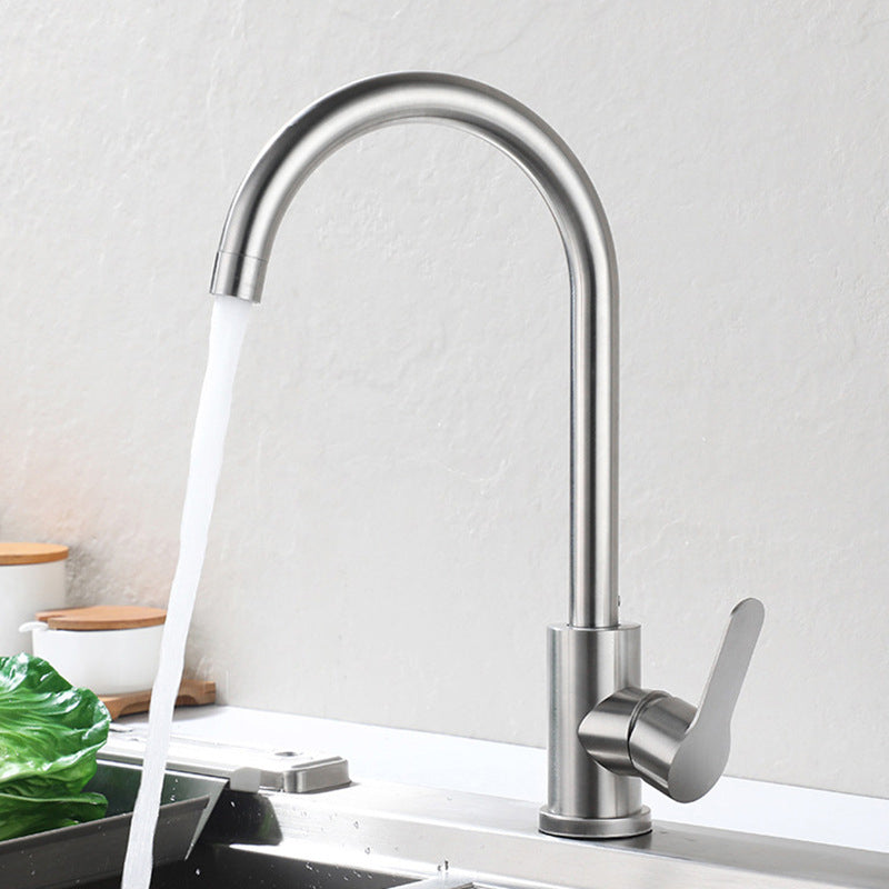 Modern 1-Handle Faucet 1-Hole Gooseneck Stainless Steel Touchless Faucet