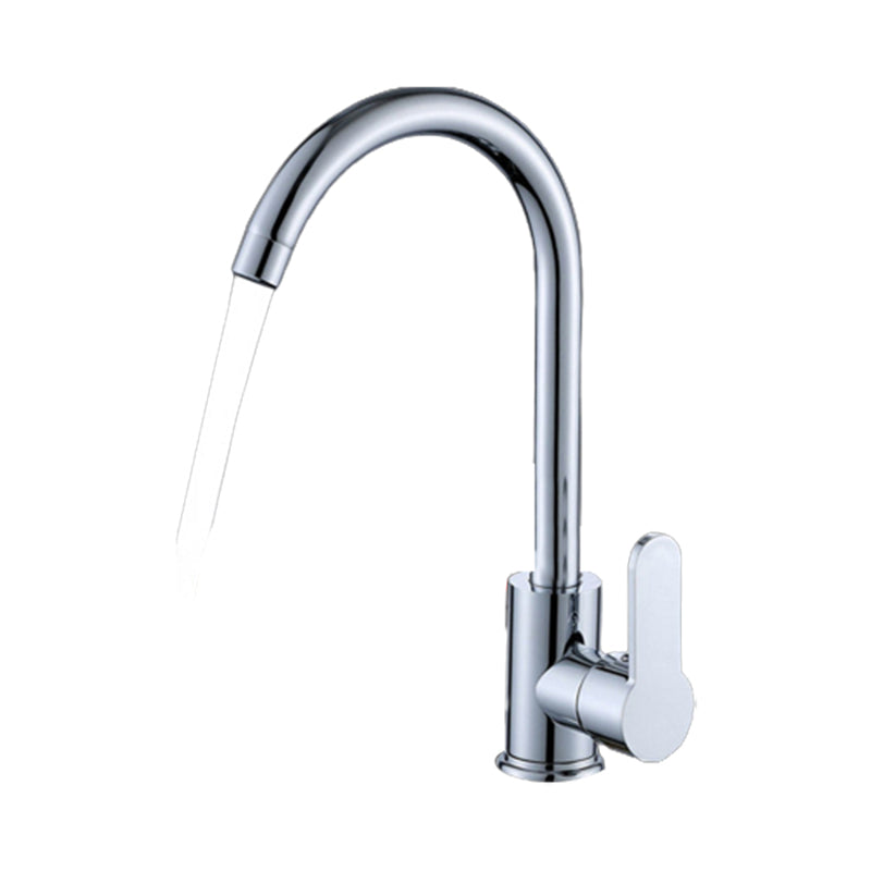 Modern 1-Handle Faucet 1-Hole Gooseneck Stainless Steel Touchless Faucet