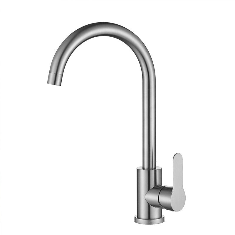 Modern 1-Handle Faucet 1-Hole Gooseneck Stainless Steel Touchless Faucet