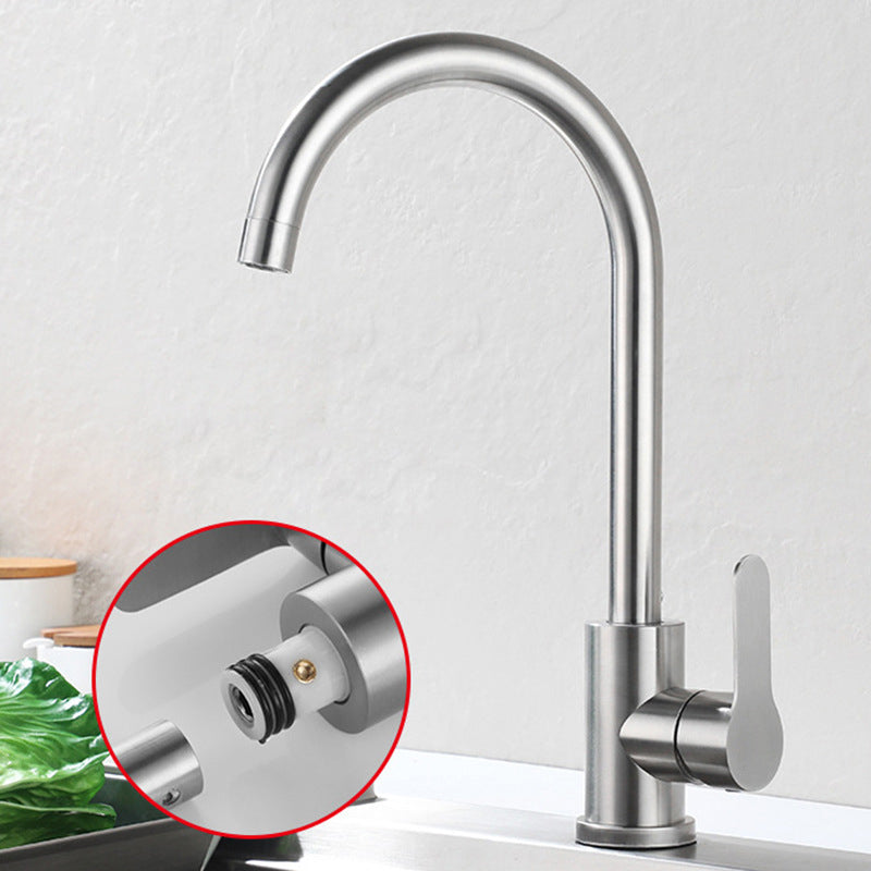 Modern 1-Handle Faucet 1-Hole Gooseneck Stainless Steel Touchless Faucet