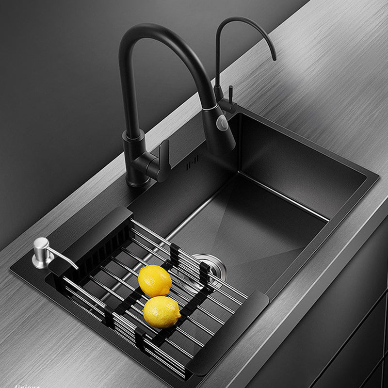 Modern Kitchen Bar Sink Stainless Steel with Basket Strainer and Faucet Kitchen Sink