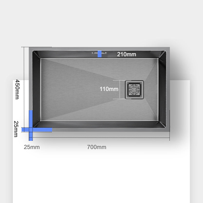 Modern Prep Station Sink Stainless Steel with Drain Assembly Undermount Kitchen Sink Only