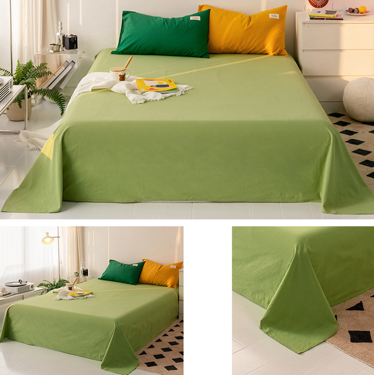 Whole Colored Bed Sheet Cotton Non-Pilling Fade Resistant Sheet Set