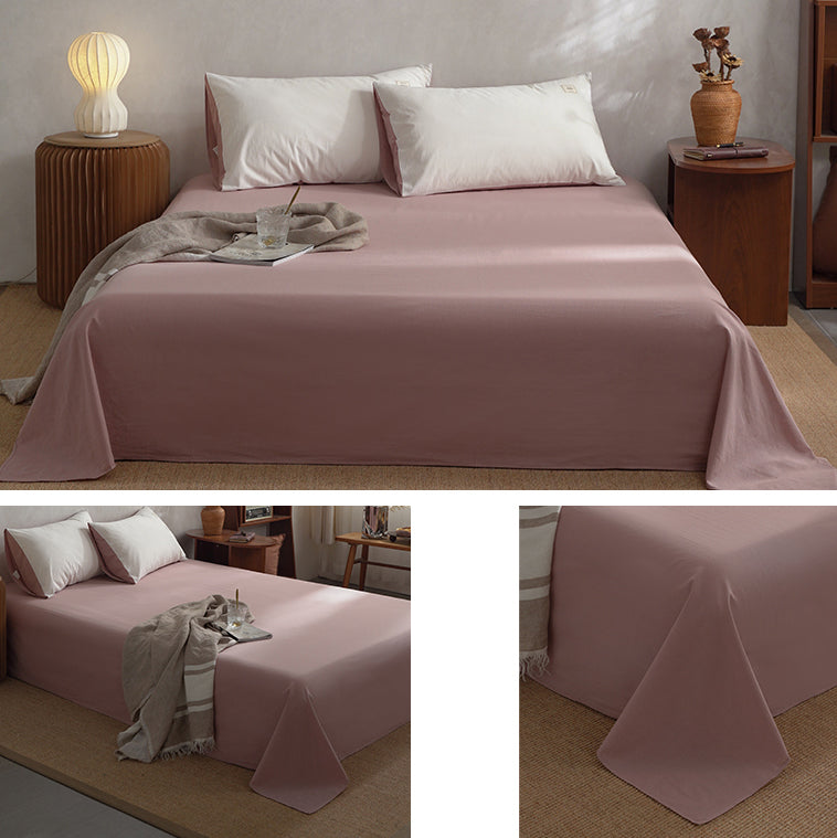 Whole Colored Bed Sheet Cotton Non-Pilling Fade Resistant Sheet Set