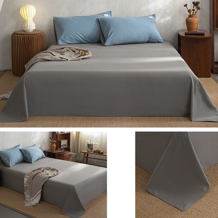 Whole Colored Bed Sheet Cotton Non-Pilling Fade Resistant Sheet Set