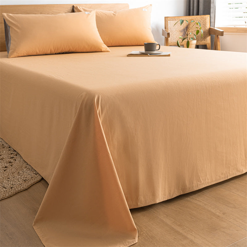 Whole Colored Bed Sheet Cotton Non-Pilling Fade Resistant Sheet Set