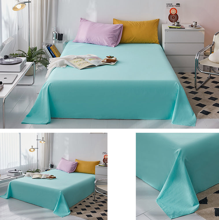 Whole Colored Bed Sheet Cotton Non-Pilling Fade Resistant Sheet Set