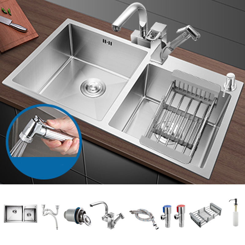 Classic Kitchen Sink Stainless Steel Corrosion Resistant Kitchen Sink with Basket Strainer