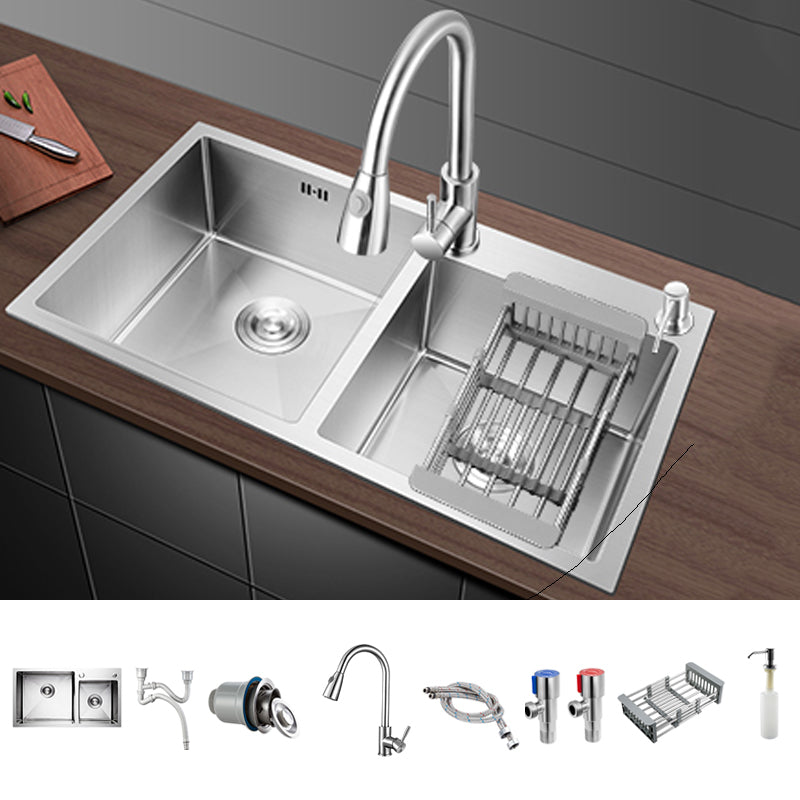 Classic Kitchen Sink Stainless Steel Corrosion Resistant Kitchen Sink with Basket Strainer