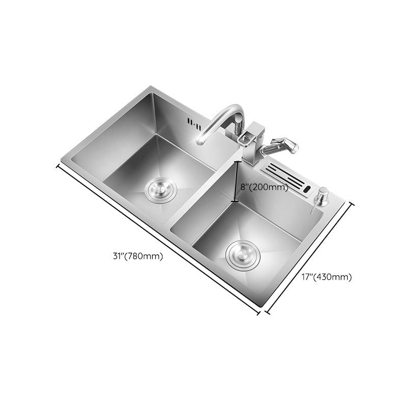 Classic Kitchen Sink Stainless Steel Corrosion Resistant Kitchen Sink with Basket Strainer