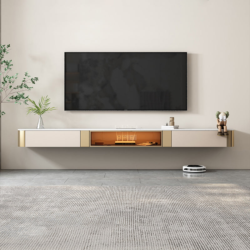 Glam Stone TV Console Wall-mounted TV Stand with Storage for Living Room