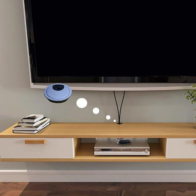 Modern Wood TV Console Open Storage TV Stand for Living Room