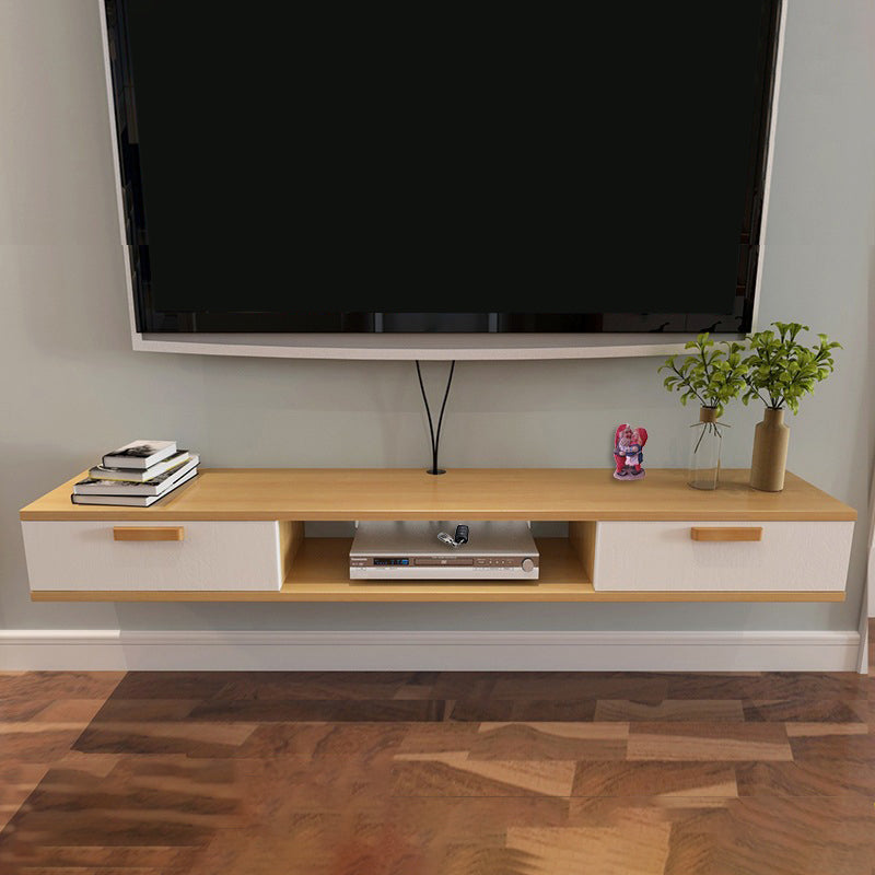 Modern Wood TV Console Open Storage TV Stand for Living Room