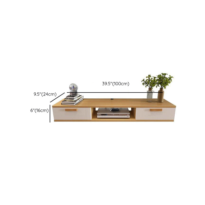 Modern Wood TV Console Open Storage TV Stand for Living Room