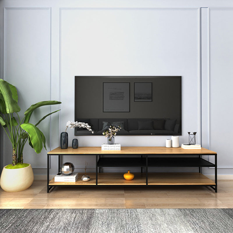 Solid Wood TV Media Console Industrial Media Console TV Stand for Living Room